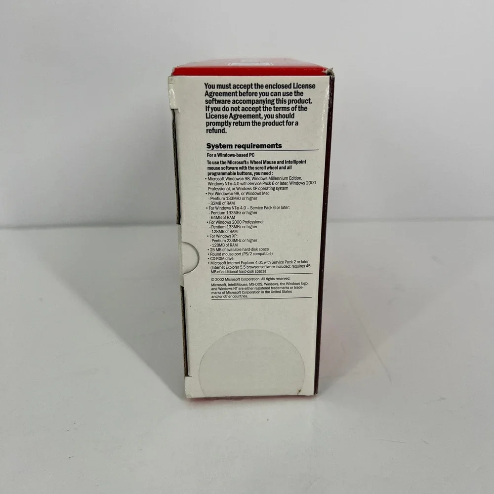 Microsoft Wheel Mouse 1.0 Vintage Wired PS/2 Mouse White New Sealed 062-00140
